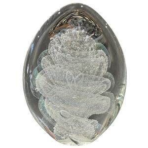 NEW Alabaster Small Paddle Crystal Dichroic Art Glass Paperweight S. Garrelts